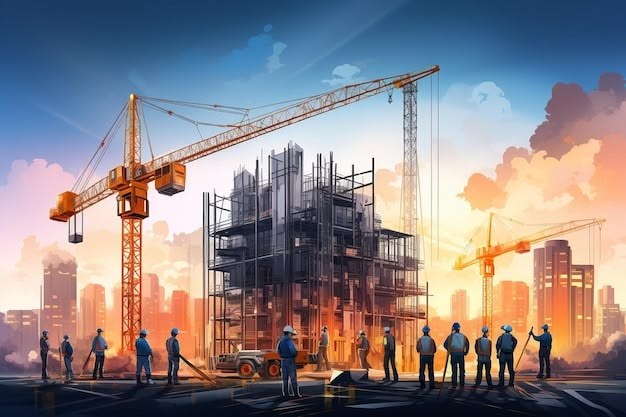 رافعة برجية في موقع إنشاء